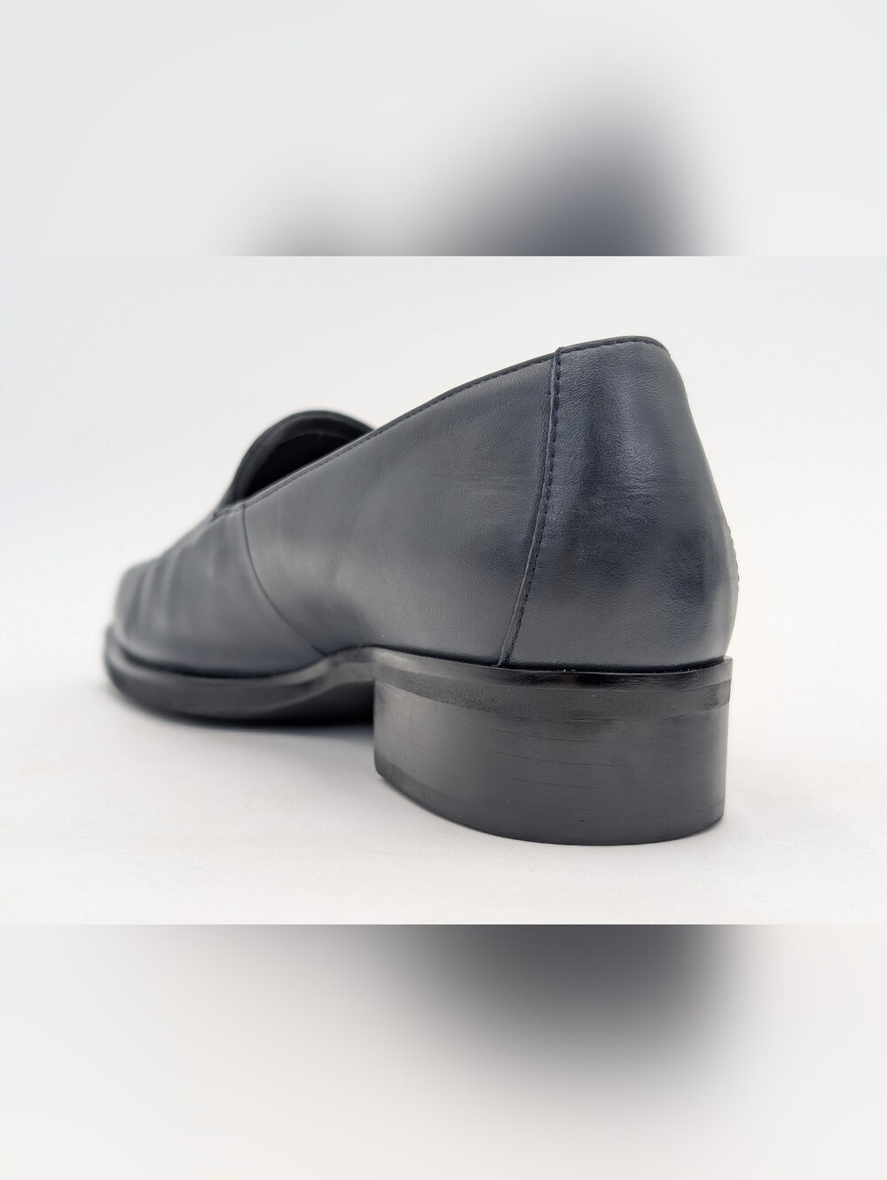 Rockport Sz 6 Women Black Leather Block Heel Loafers Ergonomic Cushioning Insole - Picture 8 of 17